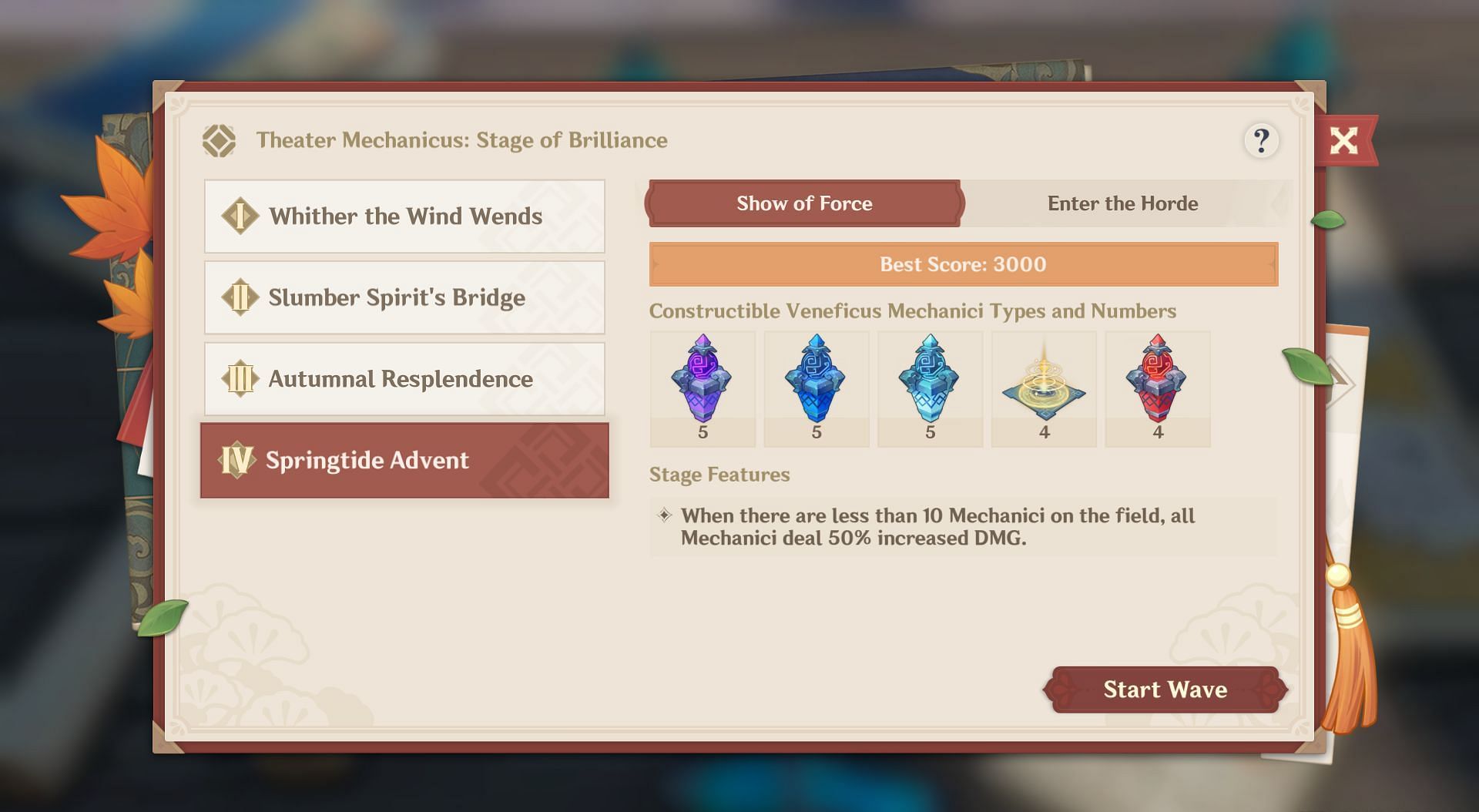 Show of Force special stage features (Image via HoYoverse)